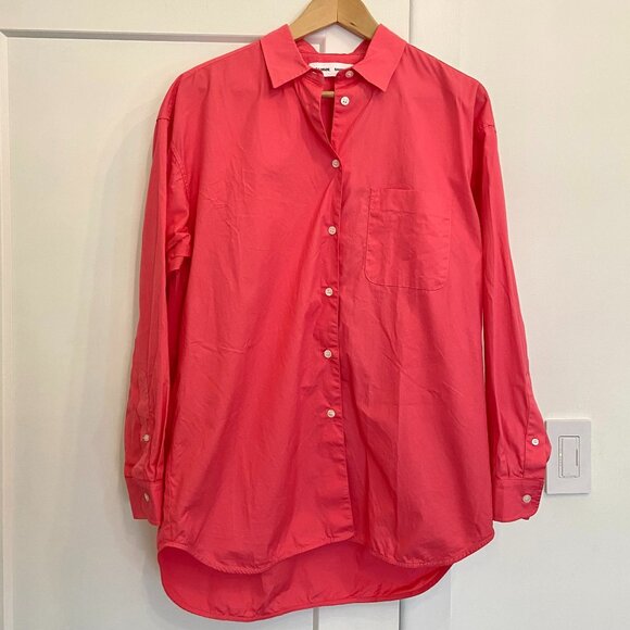 Samsoe Samsoe Luana Button Up Shirt in Bright Pink ~ LIKE NEW - Picture 3 of 10